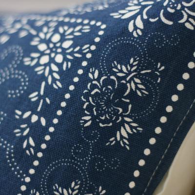 帛彩堂 深蓝色布靠垫套/抱枕套植物花卉新古典 抱枕