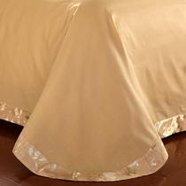 欧式贴布绣荷叶边提花贡缎纯色床单式欧美风 床品件套四件套