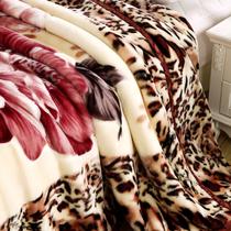飞舞花豹2%-3%拉舍尔毛毯冬季植物花卉简约现代 毛毯