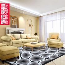 混纺现代中式几何图案长方形中国风机器织造 地毯