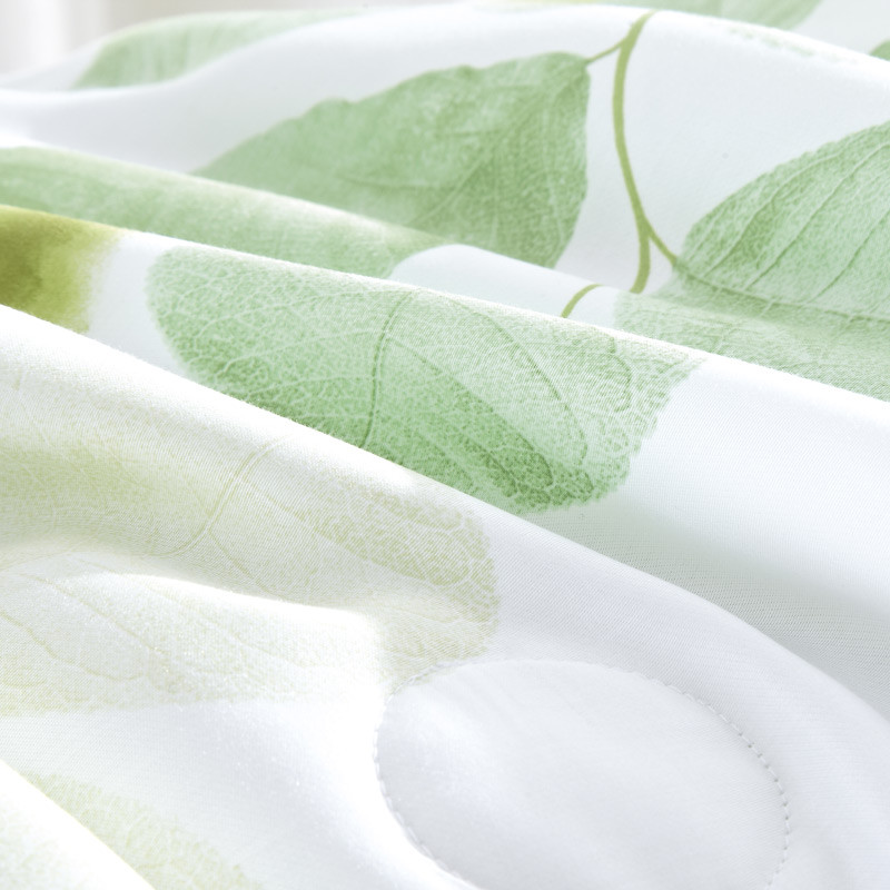 堂皇 浅绿色绗缝大豆纤维空调被/夏凉被斜纹化纤 被子空调被