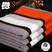 橙色羊毛羊绒毯优等品冬季条纹 毛毯