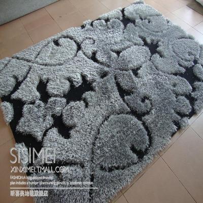 昕喜美 化纤简约现代涤纶格子长方形手工织造 地毯