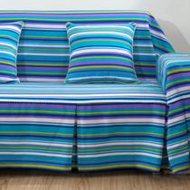 海蓝条纹布沙发巾组合沙发地中海 防尘罩