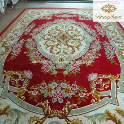 羽梵 晴伦定制每平方米化纤欧式腈纶条纹长方形中国风手工织造 地毯
