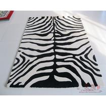 预售黑白斑马纹化纤腈纶条纹长方形手工织造 地毯