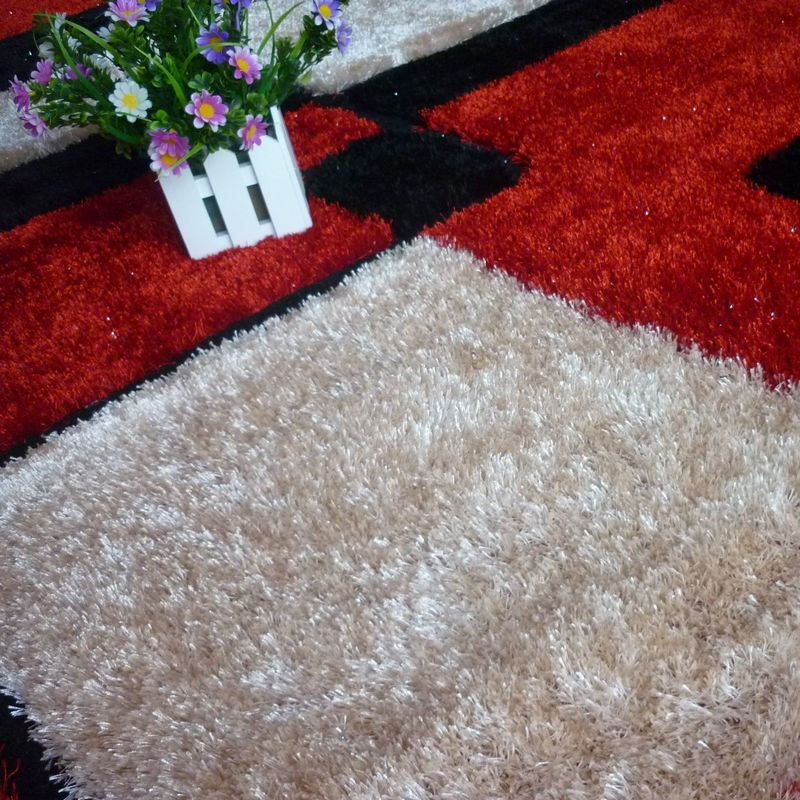 嘉尚逸雅 时尚南韩丝化纤简约现代涤纶几何图案正方形日韩手工织造 NHS-008地毯