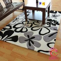 如图色化纤腈纶植物花卉长方形手工织造 zcql-mbh067地毯