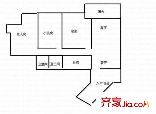 佳兆业可园七期 3室 户型图