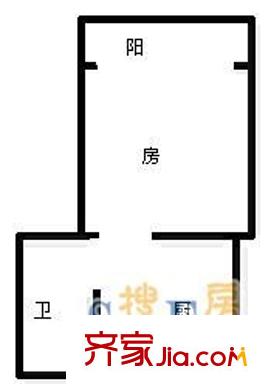 浦江大楼 1室 户型图