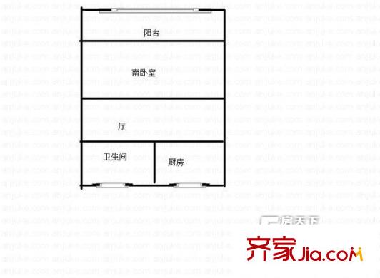 祝和苑户型图户型图 1室1厅1卫1厨