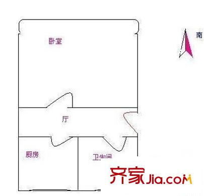 阳光花城二期 1室 户型图