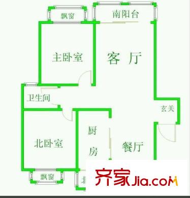 翰城国际 2室 户型图