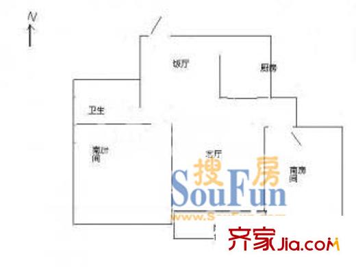 小上海新城 2室2厅1卫1厨