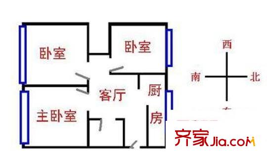 颛溪五村 3室 户型图