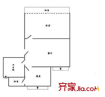 小上海新城户型图420x315 1室1厅1卫1厨