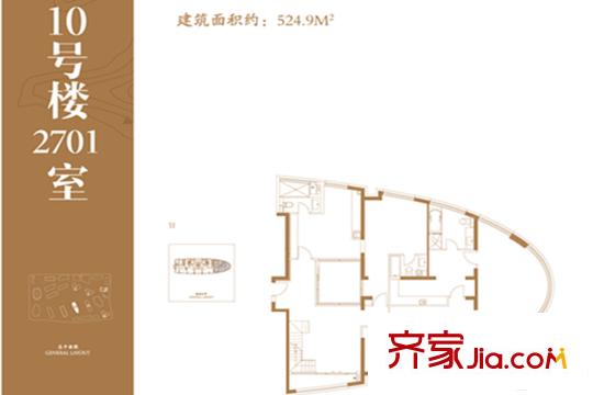 融创盛世滨江10#户型复式-01F 5室3厅4卫