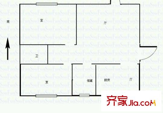 东方知音苑 2室 户型图