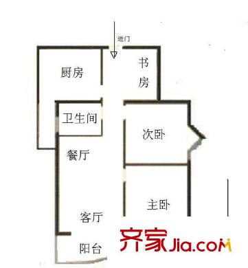 新外滩花苑户型图户型图 2室2厅1卫1厨