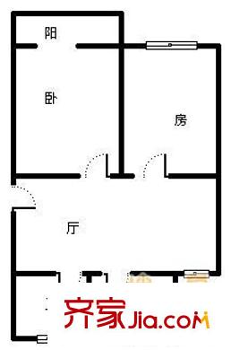 迎亭公寓 2室 户型图
