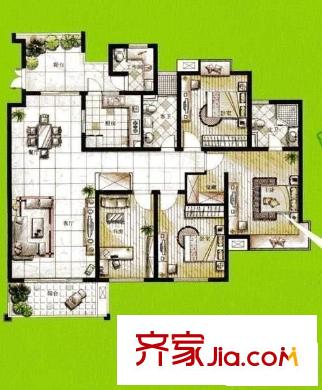 慧芝湖花园二期户型图嘉宁荟 4室 户型图 4室2厅2卫1厨