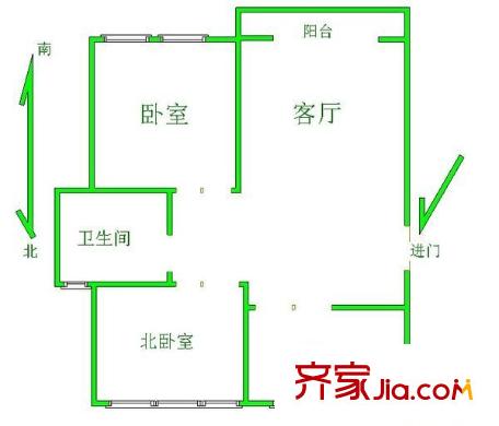 樱花路89弄小区户型图户型图 2室2厅1卫1厨