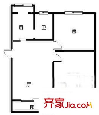 东陆新村五街坊 2室 户型图