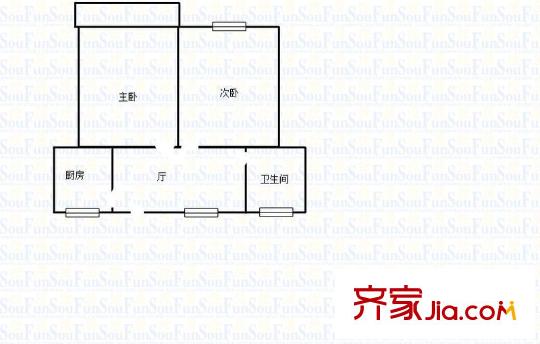 凌兆新村 2室 户型图