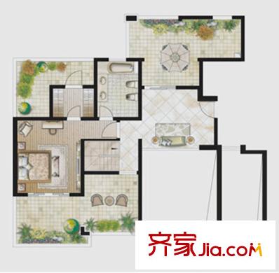 万源城朗郡户型图尊誉四房2层户型图 4室3厅3卫