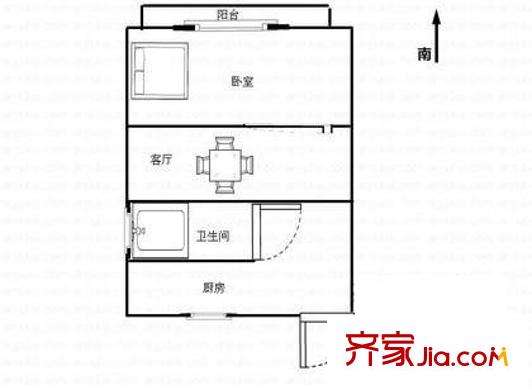 金泉苑(闸北)户型图上海 金泉苑(闸北) 户型图 1室1厅1卫1厨