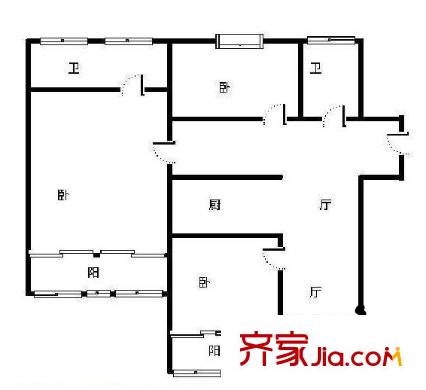 电影华苑户型图户型图 3室2厅2卫1厨