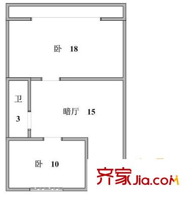 永兴小区户型图 户型图 2室1厅1卫1厨