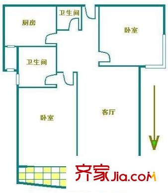 上海康城 2室 户型图