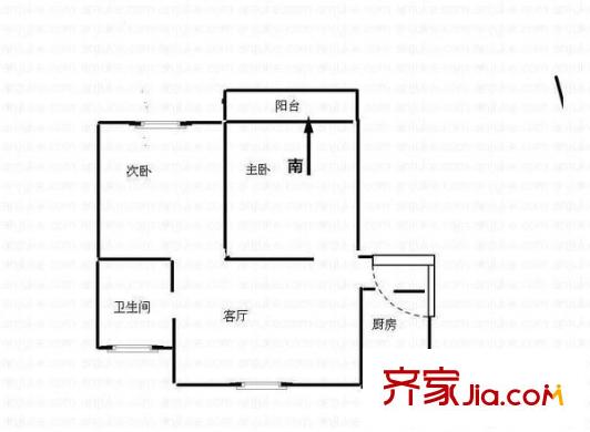 水语人家户型图户型图 2室1厅1卫1厨