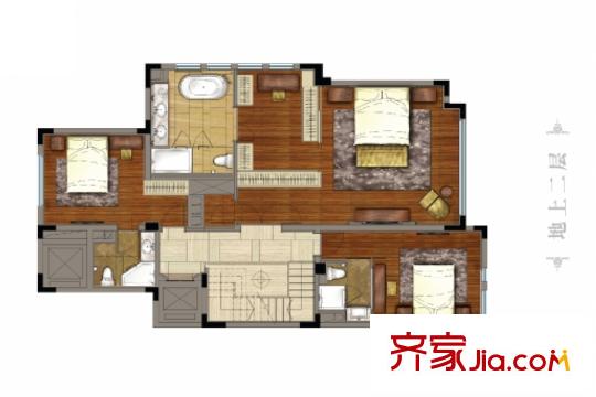 宝华源墅世家墅198平叠加中套下叠地上二层 3室2厅3卫