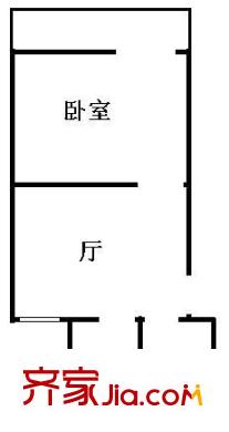 慧芝湖花园三期户型图户型图 1室2厅1卫1厨