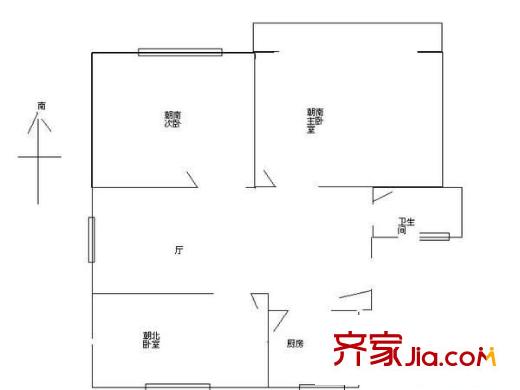 静安新城五区户型图户型图 3室1厅1卫1厨