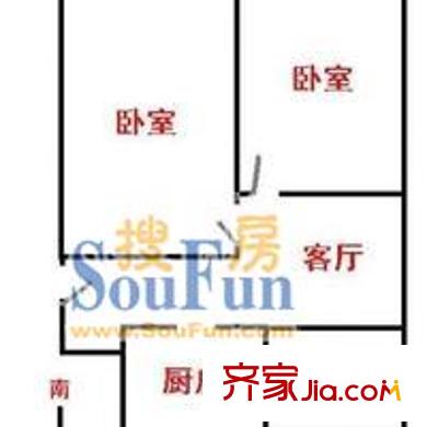 静安新城五区 2室 户型图