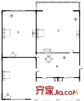 上海 梅陇二村 3室 户型图