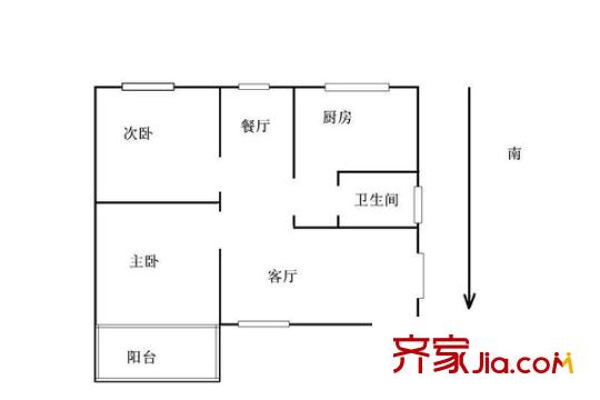 民乐苑户型图户型图 2室2厅1卫1厨