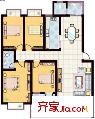 佳洲欣苑户型图户型图 4室2厅3卫1厨