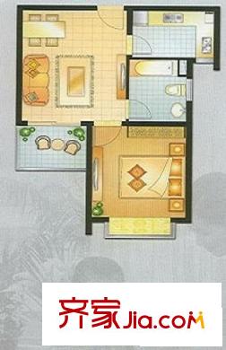 新梅淞南苑 1室 户型图