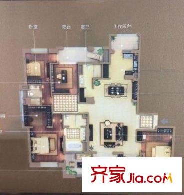 陆家嘴公馆户型图户型图 4室2厅2卫1厨
