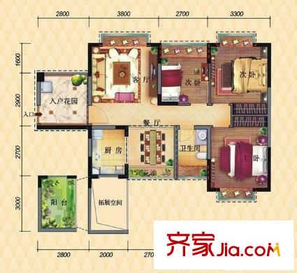 见龙苑 4室 户型图