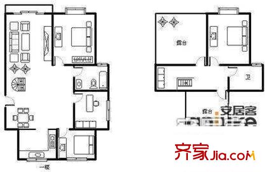 上南玲珑苑户型图户型图 4室2厅2卫1厨