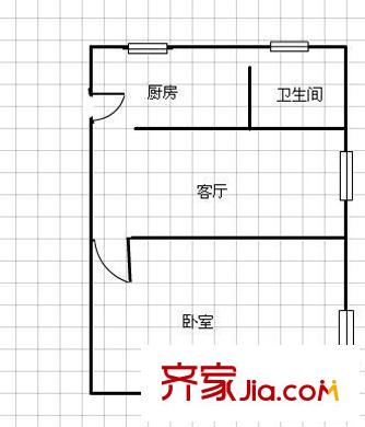 城南居委户型图户型图 1室1厅1卫1厨