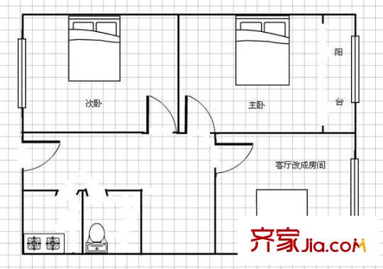 城南居委 3室 户型图