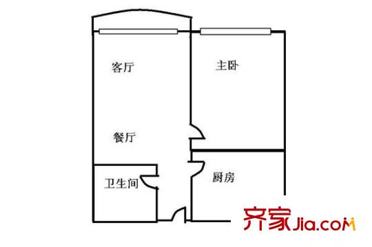 柏林春天户型图户型图 1室1厅1卫1厨