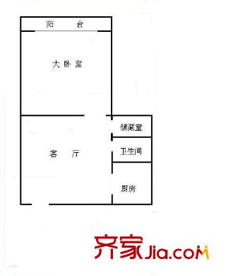 柏林春天户型图户型图 1室1厅1卫1厨