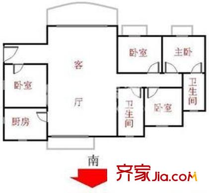 柏林春天户型图户型图 4室2厅2卫1厨